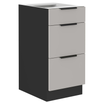 ARONA | dolní skříňka 40 D 3S se zásuvkami PREMIUM BOX | 40 cm | černá/kašmír