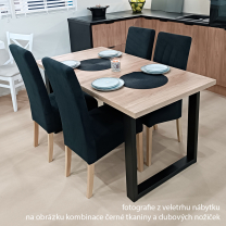 Jídelní židle MADRIT | 46 cm | černá | lefkas nohy