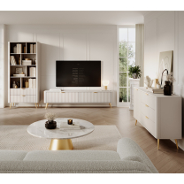 LANTE b | TV stolek F 163 2d | 163,2 cm | béžová/zlatá
