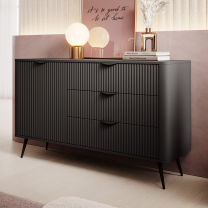LANTE č | komoda D 138 d3s | 138,2 cm | černá