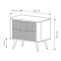 LANTE č | noční stolek G 2s | 63,2 cm | černá