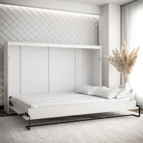Výklopná postel HOME | 140x200 cm | NOSNOST až 200kg | boční výklop | bílá/bílá