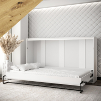 Výklopná postel HOME | 120x200 cm | NOSNOST až 100kg | boční výklop | bílá/artisan