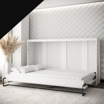 Výklopná postel HOME | 120x200 cm | NOSNOST až 100kg | boční výklop | bílá/černá
