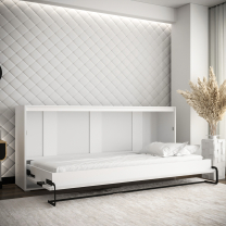 Výklopná postel HOME | 90x200 cm | NOSNOST až 100kg | boční výklop | bílá/bílá