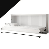 Výklopná postel HOME | 90x200 cm | NOSNOST až 100kg | boční výklop | bílá/černá