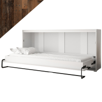 Výklopná postel HOME | 90x200 cm | NOSNOST až 100kg | boční výklop | bílá/old style