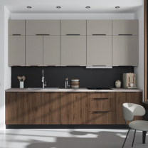 ARONA | vysoká skříňka 60 LO-210 2F pro vestavnou lednici | 60 cm | UNI dvířka | černá/kašmír
