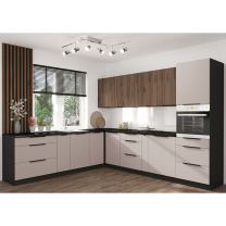 ARONA | vysoká skříňka 60 LO-210 2F pro vestavnou lednici | 60 cm | UNI dvířka | černá/kašmír