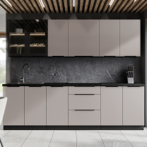 ARONA | vysoká skříňka 60 LO-210 2F pro vestavnou lednici | 60 cm | UNI dvířka | černá/kašmír