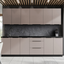 ARONA | vysoká skříňka 60 LO-210 2F pro vestavnou lednici | 60 cm | UNI dvířka | černá/kašmír