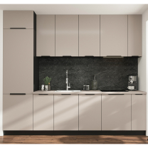 ARONA | vysoká skříňka 60 LO-210 2F pro vestavnou lednici | 60 cm | UNI dvířka | černá/kašmír