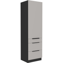 ARONA | vysoká skříňka 60 DKS-210 3S 1F potravinová | 60 cm | UNI dvířka | černá/kašmír