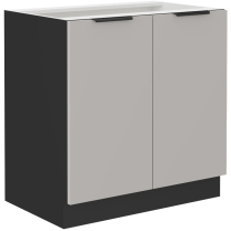Kuchyňská linka ARONA | 265 cm | PREMIUM BOX zásuvky | UNI dvířka | černá/kašmír