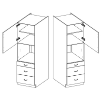 Kuchyňská linka ARONA | 275x300 cm | PREMIUM BOX zásuvky | UNI dvířka | černá/kašmír