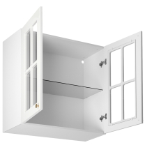 LINEA b | horní skříňka G80S prosklená s policí | 80 cm | bílá mat