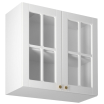 LINEA b | horní skříňka G80S prosklená s policí | 80 cm | bílá mat