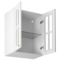 LINEA b | horní skříňka G60S prosklená s policí | 60 cm | bílá mat