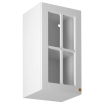 LINEA b | horní skříňka G40S P/L prosklená s policí | 40 cm | UNI dvířka | bílá mat