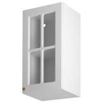 LINEA b | horní skříňka G40S P/L prosklená s policí | 40 cm | UNI dvířka | bílá mat