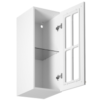 LINEA b | horní skříňka G30S P/L prosklená s policí | 30 cm | UNI dvířka | bílá mat