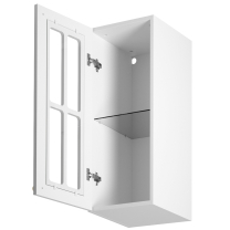 LINEA b | horní skříňka G30S P/L prosklená s policí | 30 cm | UNI dvířka | bílá mat