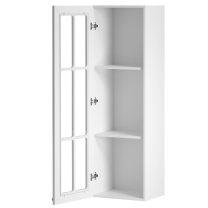 LINEA b | horní skříňka W40S P/L prosklená s policemi | 40 cm | UNI dvířka | bílá mat