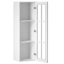 LINEA b | horní skříňka W40S P/L prosklená s policemi | 40 cm | UNI dvířka | bílá mat
