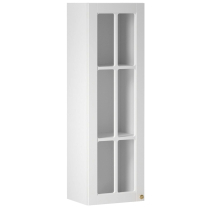 LINEA b | horní skříňka W40S P/L prosklená s policemi | 40 cm | UNI dvířka | bílá mat