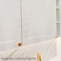 LINEA b | horní skříňka/kredenc K120 prosklená s policemi | 120 cm | bílá mat