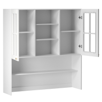 LINEA b | horní skříňka/kredenc K120 prosklená s policemi | 120 cm | bílá mat
