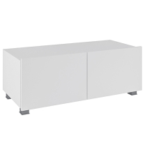 Obývací stěna CALABRINI b | 300 cm + stolek 110x63,5 cm | 5 dílů K | bílá lesk