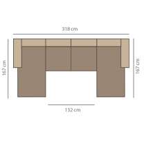 Sedací souprava VENTO U | 167x318x167 | VÝBĚR TKANIN | rozkládací + 2x úložný prostor