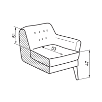 Křeslo LUXEMBURG | 94 cm | VÝBĚR TKANIN a NOŽIČEK