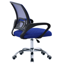 Kancelářská židle KA-L103 BLUE | modrá látka a síťovina MESH | výškově nastavitelná | chromov. kříž