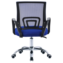 Kancelářská židle KA-L103 BLUE | modrá látka a síťovina MESH | výškově nastavitelná | chromov. kříž