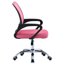 Kancelářská židle KA-L103 PINK | růžová látka a síťovina MESH | výškově nastavitelná | chromov. kříž