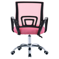 Kancelářská židle KA-L103 PINK | růžová látka a síťovina MESH | výškově nastavitelná | chromov. kříž