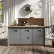 Kuchyňský ostrůvek KW 126x70 cm + stůl KS 130x80 cm | SONOMA