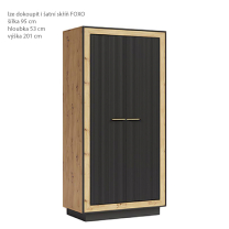 Obývací stěna FOXO | 325 cm | 4 díly | artisan/černá | + LED osvětlení