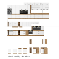 VIGO b | skříňka 60DPS-210 3S 1F na vestavnou troubu | 60 cm | PREMIUM BOX | lancelot/bílá lesk