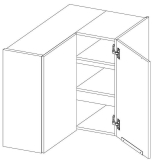 LARA gr | horní skříňka 60x60 GN-72 2F (90°) rohová | 60x60 cm | šedá lesk