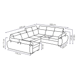 Sedací souprava BASTON | 170x325x260 cm | rozkládací + 2x úložný prostor | VÝBĚR TKANIN