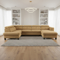 Sedací souprava ZANTE U | 190x324x174 | rozkládací + úložný prostor | VÝBĚR TKANIN a NOŽIČEK