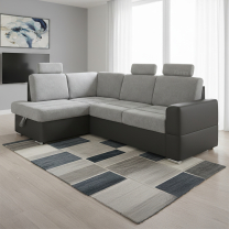 Sedací souprava BARDO + 3x záhlavník | 170x235 cm | LEVÁ | rozkládací + úlož. prostor | VÝBĚR TKANIN