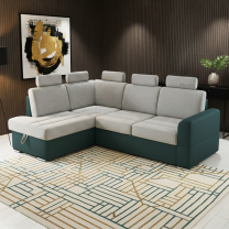Sedací souprava BARDO + 5x záhlavník | 170x235 cm | LEVÁ | rozkládací + úlož. prostor | VÝBĚR TKANIN