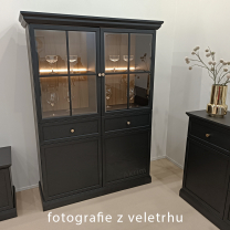 LUCCA c | vitrína W2D1S | 63,3 cm | černá | univerzální provedení dvířek