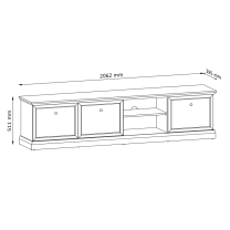 LUCCA b | TV stolek RTV3D | 206,2 cm | bílá