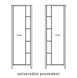 INDYGO z | regál R1D | 66 cm | dub wotan/zelená | univerzální provedení dveří