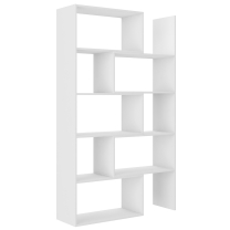 Regál KAROL 02 | nastavitelná šířka 72,5-125 cm x 188 cm | bílá | lamino o síle 22 mm